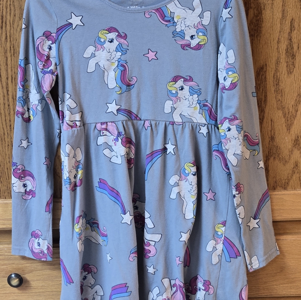 My Little Pony Girls Rainbow Dash Gray/pink Cotton/polyester Dress Size M 10-12